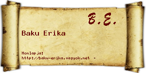 Baku Erika névjegykártya